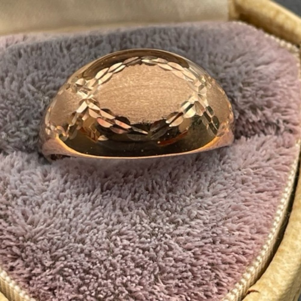 Vintage 14K gold ring polished & brushed gold - Picture 2 of 8